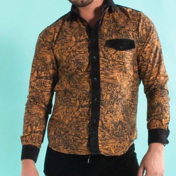 Pretty Snake Orange & Black Men’s Shirt XL - Picture 1 of 5